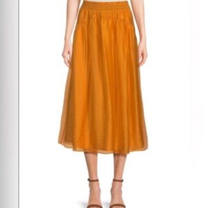 New Vince Smocked Midi Skirt